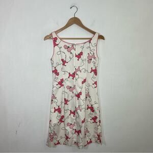 Vintage Becky + Max Pink White Poodle Dog Dress Size 4